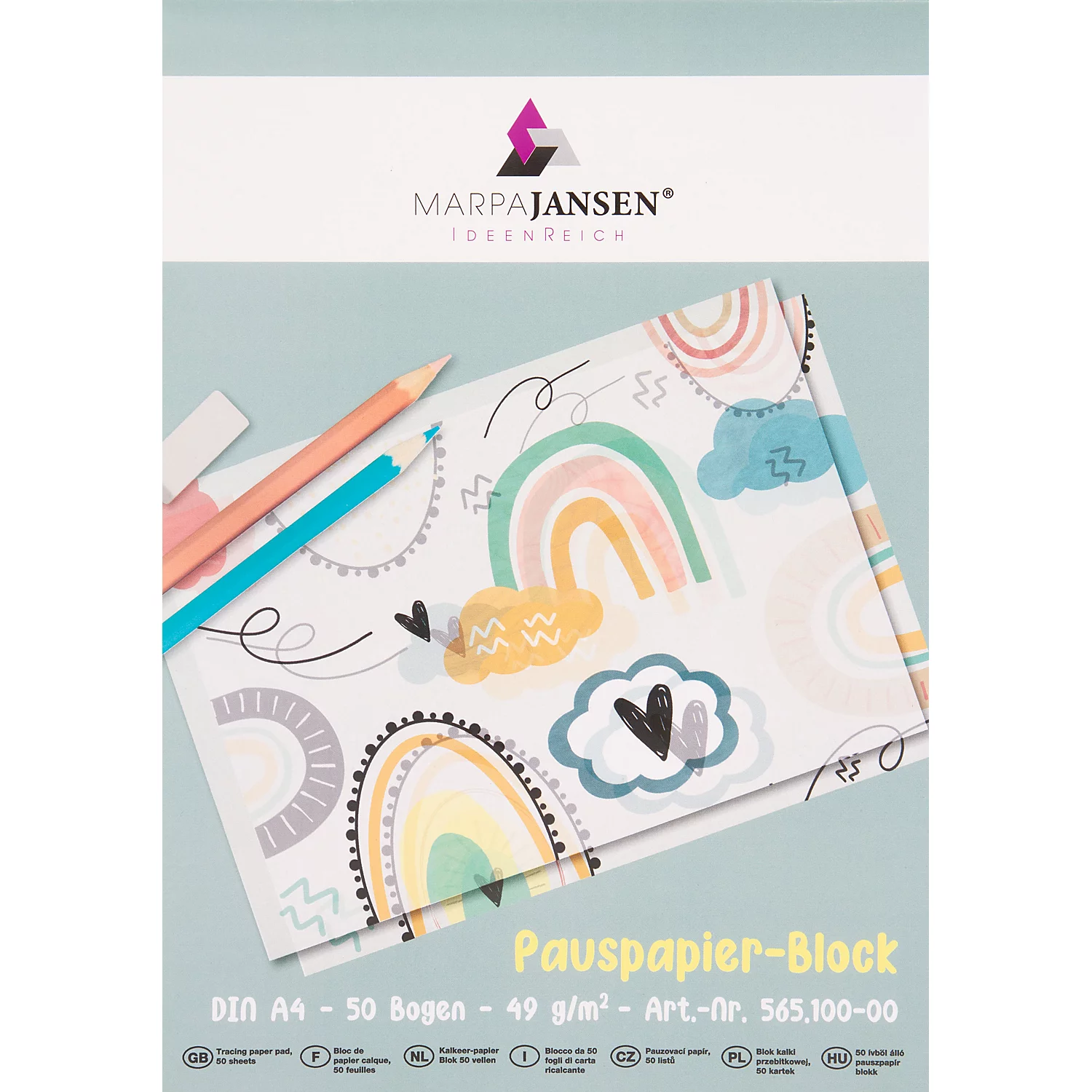Bloc de papier calque, format A4, 50 feuilles
