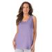 Plus Size Women's Knit Sleep Tank by Dreams & Co. in Soft Iris (Size 1X)