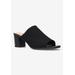 Wide Width Women's Carmella Mules by Easy Street in Black Stretch Fabric (Size 7 1/2 W)