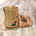 Free People Shoes | Free People Studded Strappy Gladiator Sandals Sz 8 | Color: Tan | Size: 8