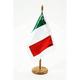 AZ FLAG Prestige TISCHFLAGGE Italien 22x15cm Satin Holz - ITALIENISCHE TISCHFAHNE 15 x 22 cm - flaggen