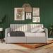 Novogratz Brittany Twin Daybed Upholstered/Polyester/Linen in Brown/Gray | 32.5 H x 81.5 W x 42.5 D in | Wayfair 4577419N