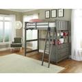 Ianthe Twin 4 Drawer Loft Bed w/ Shelves Baby & Wood in Gray Laurel Foundry Modern Farmhouse® | 70 H x 43.25 W x 82.5 D in | Wayfair