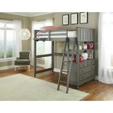 Viv + Rae™ Adriel Twin 4 Drawer Loft Bed w/ Shelves Baby & Wood in Gray | 70 H x 43.25 W x 82.5 D in | Wayfair E045D0F01656429CA2282DD30CDB5154