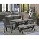 Red Barrel Studio® Aydun 6 - Piece Rubberwood Solid Wood Dining Set Wood/Upholstered in Gray/Black/Brown | 30 H x 36 W x 60 D in | Wayfair