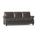 Bradington-Young West 82" Genuine Leather Rolled Arm Sofa Genuine Leather in Gray | 36 H x 82 W x 38 D in | Wayfair 759-95-901200-99-TU-CO-#9BN