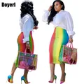 Jupe crayon élastique taille haute pour femme streetwear d'été tenue de bureau mi-longue