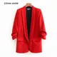 Blazer mi-long avec doublure pour femme manteau chic couleur bonbon couleur unie manchette