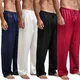 Pyjama en satin pour hommes vêtement de nuit pantalon bas tendance
