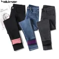 Jeans en velours taille haute pour femmes pantalons décontractés pour dames jeans en denim pour