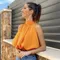 Klacwaya-Chemisier sexy orange pour femme, haut court, col licou, vêtements féminins chics, été 2021