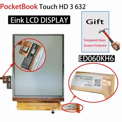 Écran Tactile LCD avec Rétro-Éclairage pour Pocketbook 632 Aqua 6 Pouces ED060SHIRT 6 HD 3 632