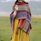 Pouvez-vous psyLady-Poncho Vintage Boho Everaks pour femme Capes Top Floral Pampilles Chic