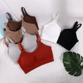 Soutien-gorge tubulaire en coton pour femme haut court dos sans couture sous-vêtements de sport