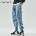 CHAIFENKO Plus Taille M-8XL Cargo Jeans Hommes 2021 Nouvelle Mode Casual Harem Jogger fjMen Multiple