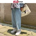 LAPPSTER-Jean baggy en denim pour homme et femme pantalon droit vintage décontracté hip hop