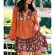 GypsyLady – Mini robe à fleurs Vintage pour filles tenue de vacances style Boho manches longues