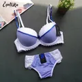 Ensemble de Lingerie Sexy en dentelle grande taille bretelles réglables soutien-gorge rayé