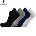 Chaussettes à orteils pour hommes coton solide respirant protection rinçage chaussettes