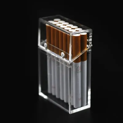 Ins Fashion – boîte à cigarettes transparente en acrylique étui épais et Portable briquet boîte