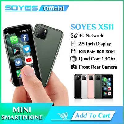 SOYES-Téléphone portable XS11 Mini Android corps en verre 3D Smartphone mignon marché EpiGoogle