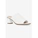 Wide Width Women's Carmella Mules by Easy Street in White Stretch Fabric (Size 8 W)