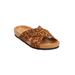 Wide Width Women's The Gia Footbed Sandal by Comfortview in Animal (Size 8 W)