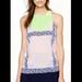 J. Crew Tops | J. Crew 100% Silk Floral Colorblock Print Top | Color: Green/Pink | Size: 4