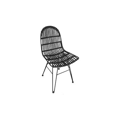 SIT Möbel Stuhl | Sitzschale Rattan | Gestell Metall | B 50 x T 60 x H 84,5 cm | 05324-11 | Serie RATTAN
