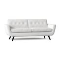 Poshbin Callie 85" Wide Square Arm Sofa w/ Reversible Cushions in White/Black | 36 H x 85 W x 37 D in | Wayfair 1001-MARVWW-BLK-60 inches