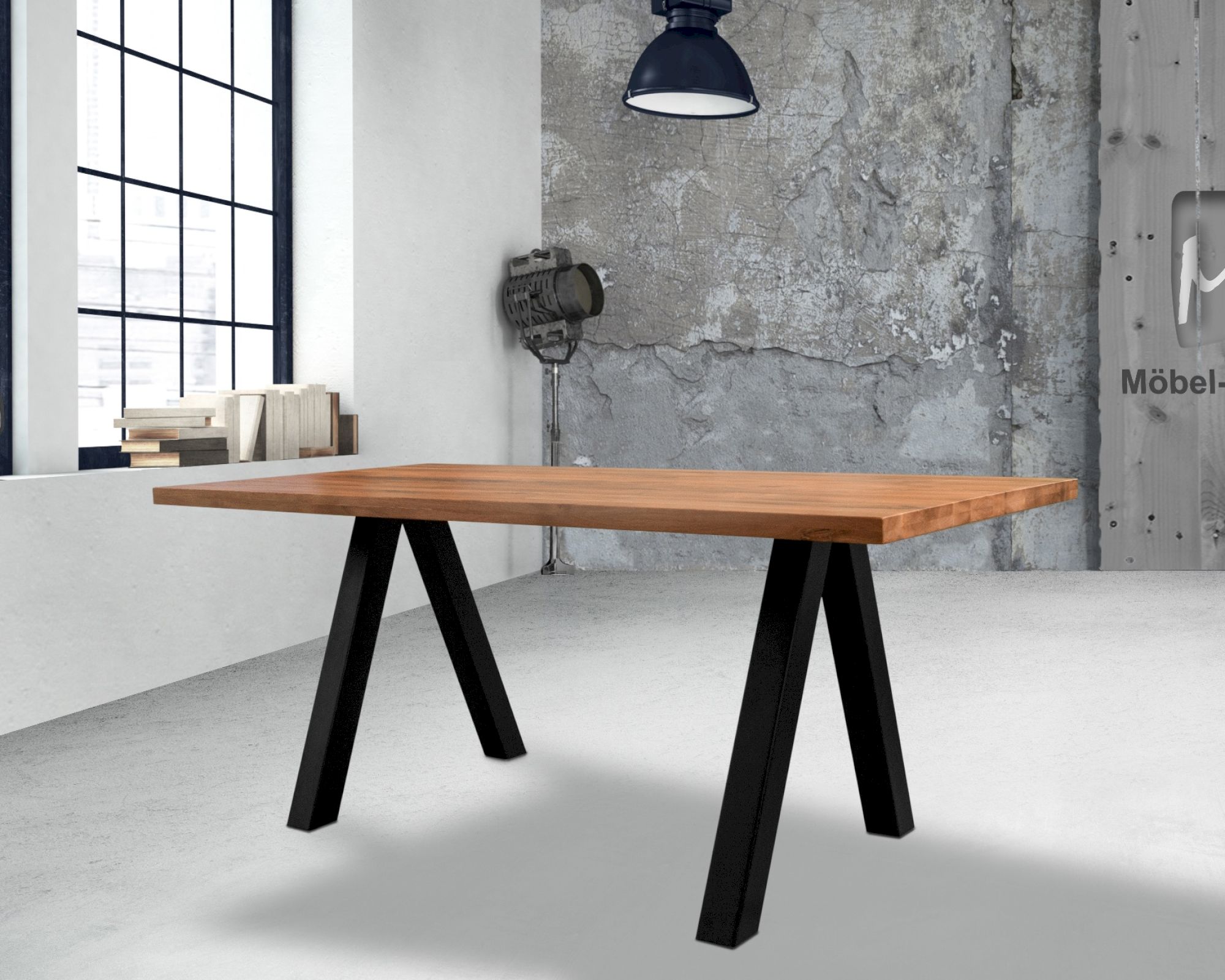 Massivholz »V-Loft« Wildeiche Esstisch 200x100 cm / Wildeiche natur