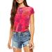Free People Tops | Free People Bright Eyes Velvet T-Shirt | Color: Pink/Red | Size: S