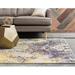 Gray/Indigo 31 x 0.5 in Area Rug - Langley Street® Eddins Abstract Yellow/Gray/Purple Area Rug Polypropylene | 31 W x 0.5 D in | Wayfair