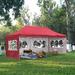 Zenova 20 Ft. W x 10 Ft. D Metal Pop-Up Party Tent Metal/Steel/Soft-top in Red | 122.88 H x 236.22 W x 118.11 D in | Wayfair MA-OV-ODF013RE