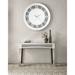 Willa Arlo™ Interiors Oversized Maranto 39" Wall Clock Glass, Wood in Gray | 39 H x 39 W x 2 D in | Wayfair B62BB9F0CD204F6A82EB0B835EA98B9F