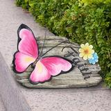 Exhart Faith Butterfly Hand Painted Garden Statuary, 11 by 8 Inch Resin/Plastic in Brown/Pink | 8 H x 11 W x 3.5 D in | Wayfair 19479-RS