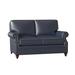 Bradington-Young West Haven 59" Genuine Leather Rolled Arm Loveseat Genuine Leather in Gray | 36 H x 59 W x 38 D in | Wayfair