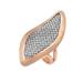 Rosy Leaves,'Rose Gold-Plated Brass and Mesh Cocktail Ring'