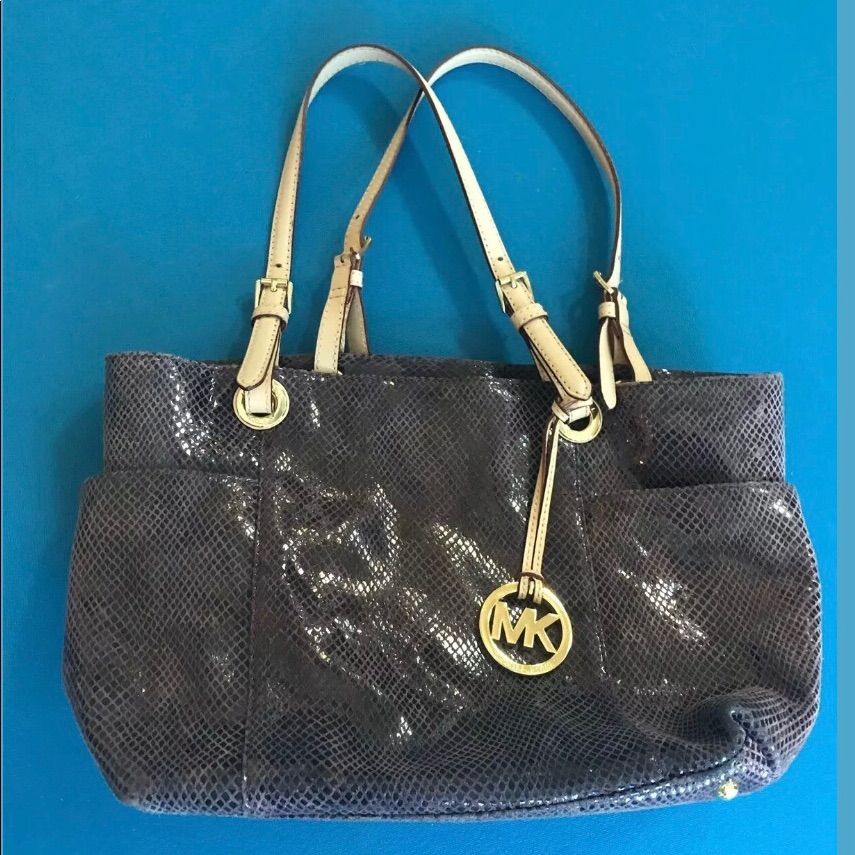 Michael Kors Bags | Handbag, Leather | Color: Purple | Size: 15 X 10, Strap 9” Drop, Width 4.5”