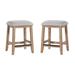 Imagio Home by Intercon Highland Backless Bar Stool w/ Cushion Seat, Sandwash Wood/Upholstered in Brown/Red | 24.75 H x 18 W x 14 D in | Wayfair