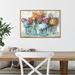 August Grove® Fall Hydrangeas in Jar Crop by Carol Rowan - Floater Frame Graphic Art Print on Canvas in Blue/Green/Yellow | Wayfair