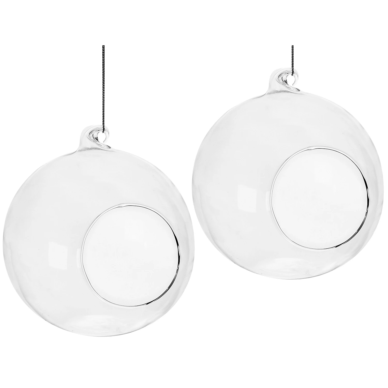 Boules en verre, 12 cm Ø, 2 pièces
