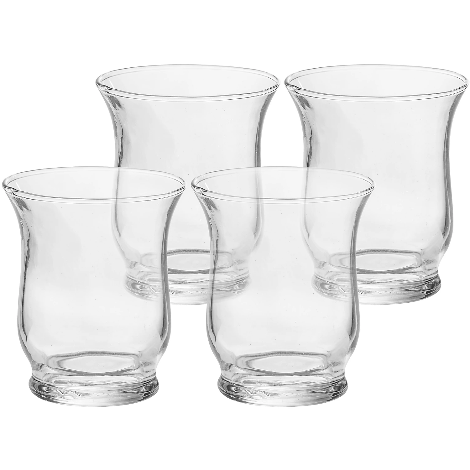 Photophores en verre, rond, 9 cm, 7,5 cm Ø, 4 pièces