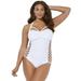 Plus Size Women's Boss Underwire One Piece Swimsuit by Swimsuits For All in White (Size 4)