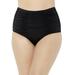 Plus Size Women's Shirred High Waist Swim Brief by Swimsuits For All in Black (Size 22)