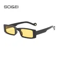 SO & EI Fashion – petites lunettes de soleil rectangulaires pour femmes Vintage léopard Beige