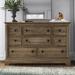 Kelly Clarkson Home Aubrie 8 Drawer Double Dresser Wood in Brown/Green | 40 H x 62 W x 18 D in | Wayfair EC883EFE65244B8697B8116FC919E578