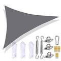 Garden Shade Sail, Triangle Sun Sail Shade with Heavy Duty Fixing Kit, 3 Ropes, Waterproof, Anti-UV, Outdoor Sail Canopy Sunshades Awnings for Patio,grey,2 x 2 x 2m