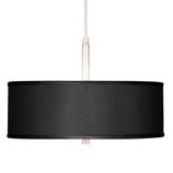 Possini Euro 16" Wide Black Faux Silk Modern Drum Pendant Light