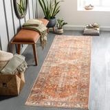 Cagayancillo 2' x 2'11" Traditional Updated Traditional Burnt Orange/Mustard/Beige/Dusty Sage/Navy/Orange/Rust/Tan/Taupe/Brick Red/Rust/Medium Gray Washable Area Rug - Hauteloom